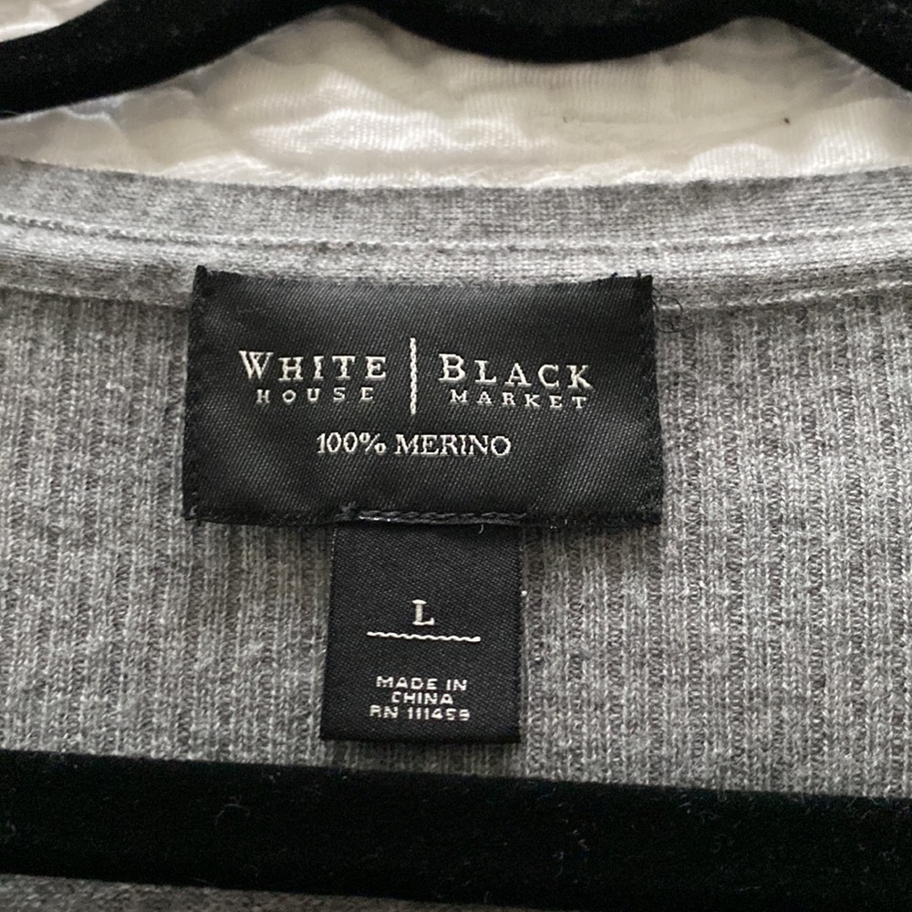 WHBM Women’s L gray cardigan sweater - Picture 2 of 4